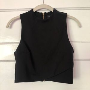 Topshop Black Sleeveless Crop Top